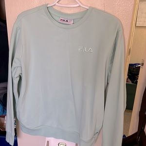 light green/teal Fila sweater